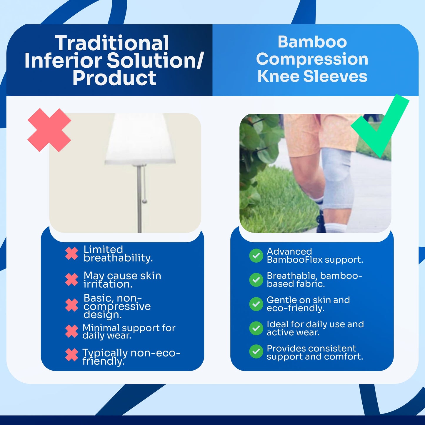Bamboo Compressie Knie Sokken